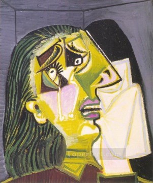 Abstracto famoso Painting - La femme qui pleure 10 1937 Cubismo